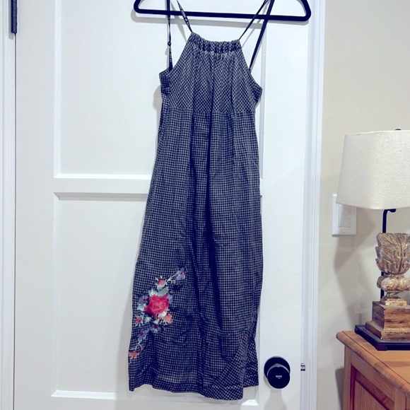 Vintage 90s Y2K Diesel graph grid style dress with floral detailing super rare - Picture 4 of 16